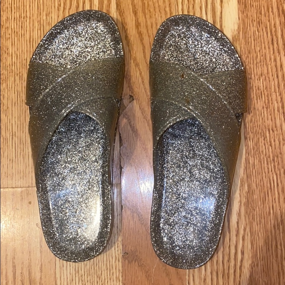 J.Crew Sliver Glitter Jellies !!